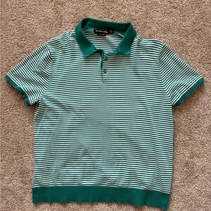 Michael Kors Polo in Teal and White Stripes